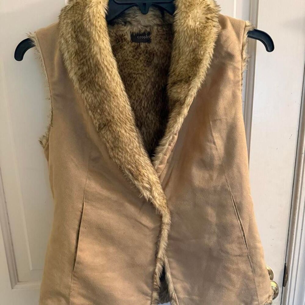 Unbranded Women's Tan and Cream Gilet